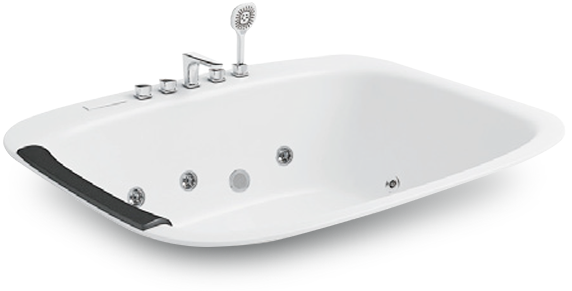 Deluxe Embedded Double Massage Bathtub 